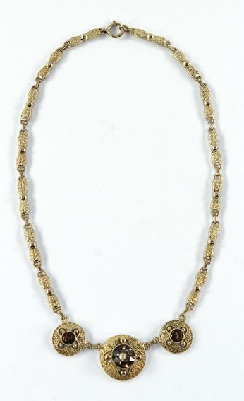 Große Abbildung Nr.1: 127-2197 Rauchquarzcollier: (Schmuck, Theodor Fahrner)