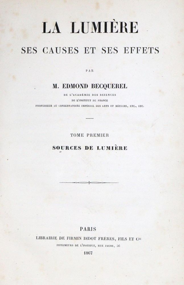 Große Abbildung Nr.1: 127-22 Becquerel,E.: (Aus der Sammlung Professor Dr.Dr.Johannes Büttner Teil 1)
