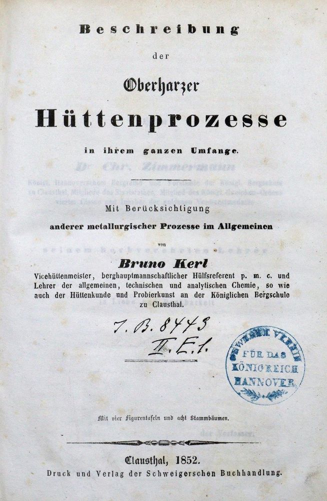 Große Abbildung Nr.1: 127-227 Kerl,B.: (Aus der Sammlung Professor Dr.Dr.Johannes Büttner Teil 1)