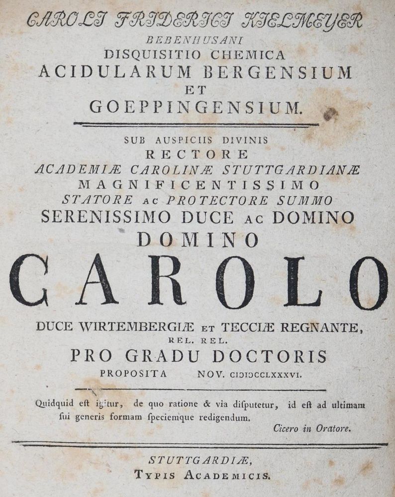 Große Abbildung Nr.1: 127-229 Kielmeyer,C.F.: (Aus der Sammlung Professor Dr.Dr.Johannes Büttner Teil 1)