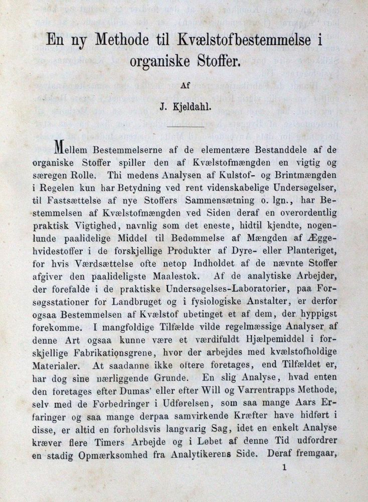 Große Abbildung Nr.1: 127-233 Kjeldahl,J.: (Aus der Sammlung Professor Dr.Dr.Johannes Büttner Teil 1)