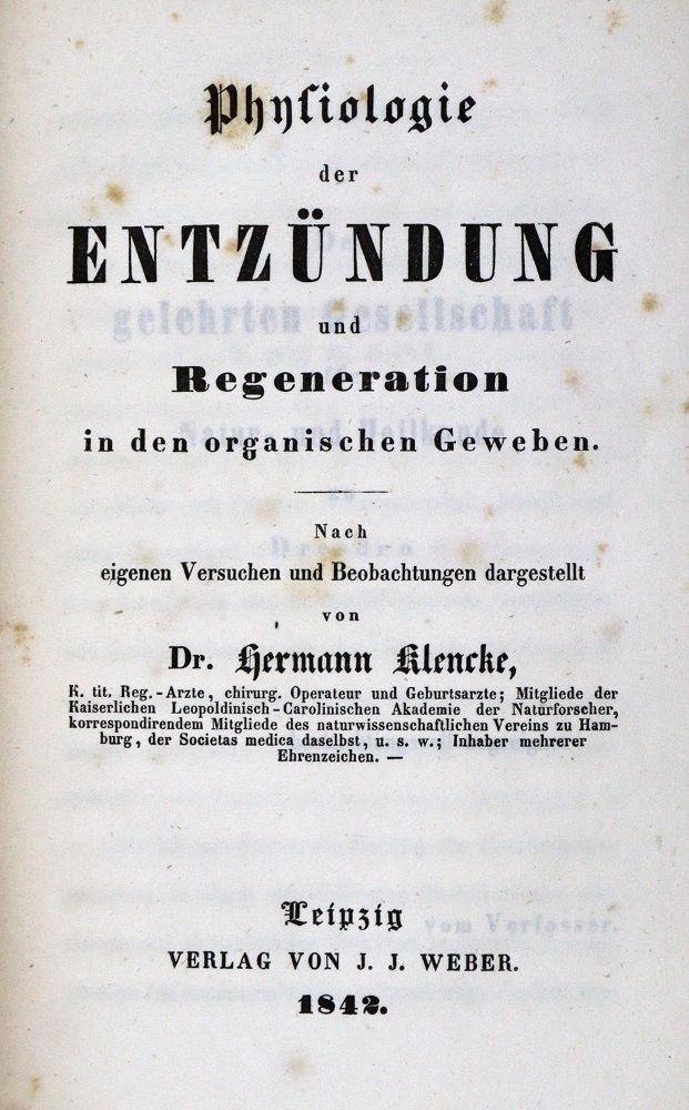Große Abbildung Nr.1: 127-235 Klencke,H.: (Aus der Sammlung Professor Dr.Dr.Johannes Büttner Teil 1)