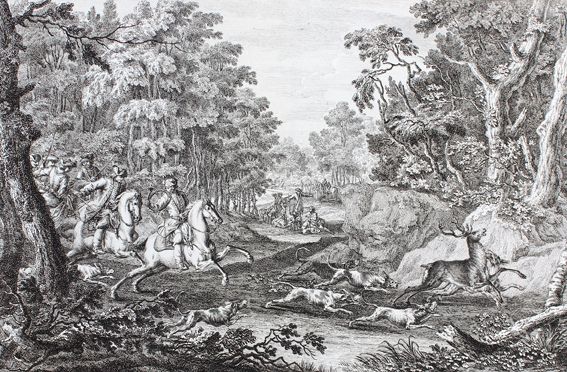 Große Abbildung Nr.1: 127-2426 Hirschjagd.: (Varia, Jagd, Ridinger)