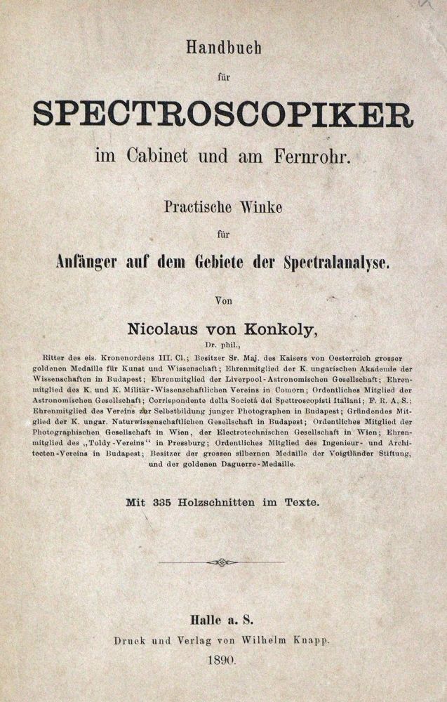 Große Abbildung Nr.1: 127-243 Konkoly,N.v.: (Aus der Sammlung Professor Dr.Dr.Johannes Büttner Teil 1)