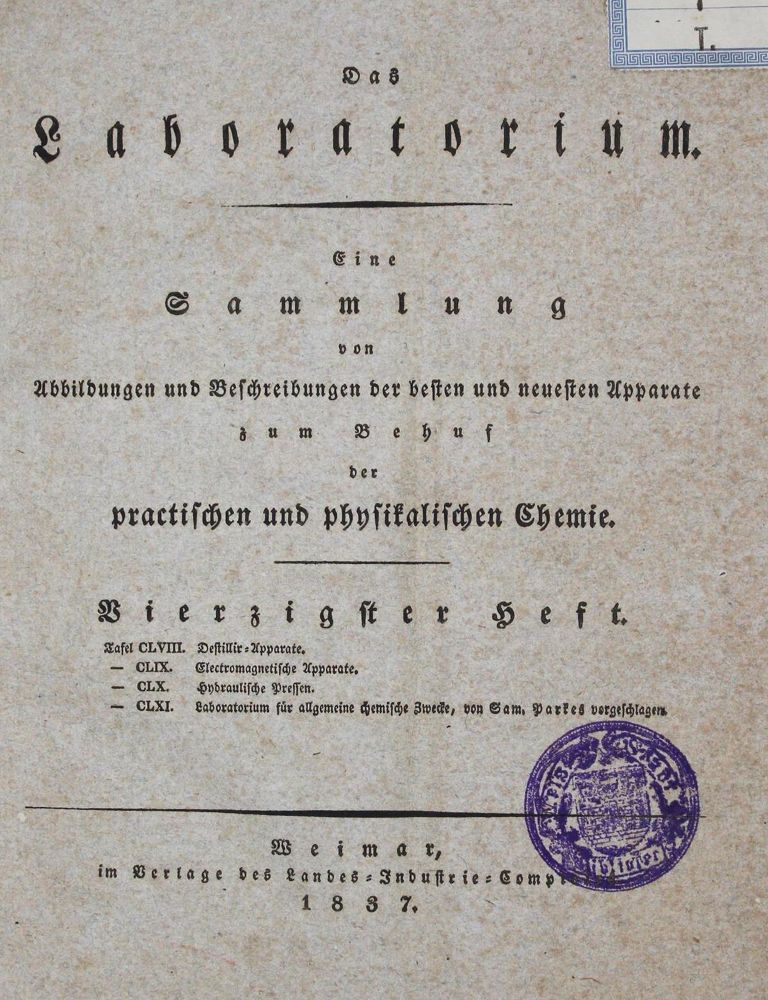 Große Abbildung Nr.1: 127-262 Laboratorium, Das.: (Aus der Sammlung Professor Dr.Dr.Johannes Büttner Teil 1)