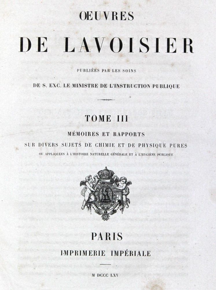 Große Abbildung Nr.1: 127-269 Lavoisier,A.L.: (Aus der Sammlung Professor Dr.Dr.Johannes Büttner Teil 1)