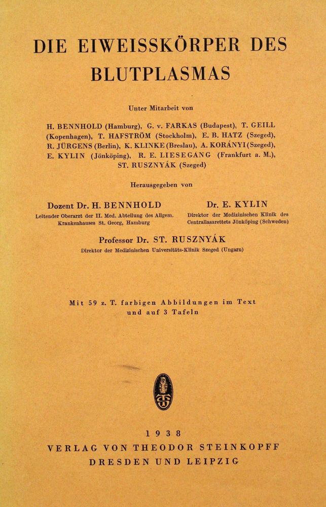 Große Abbildung Nr.1: 127-29 Bennhold,H. u.a. (Hrsg.).: (Aus der Sammlung Professor Dr.Dr.Johannes Büttner Teil 1)