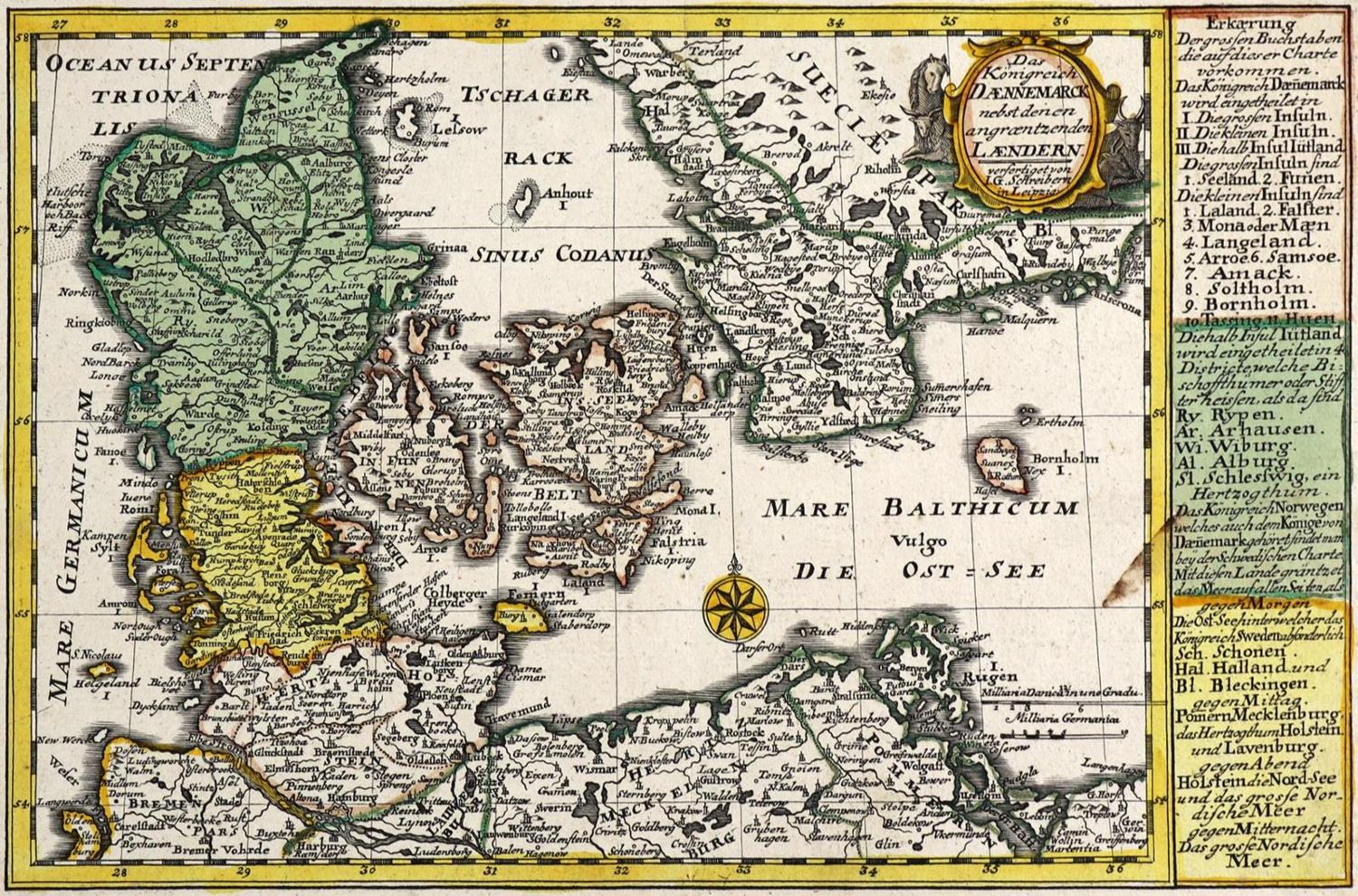 Große Abbildung Nr.1: 127-2947 Drei Kupferstichkarten.: (Ausland, Dänemark)