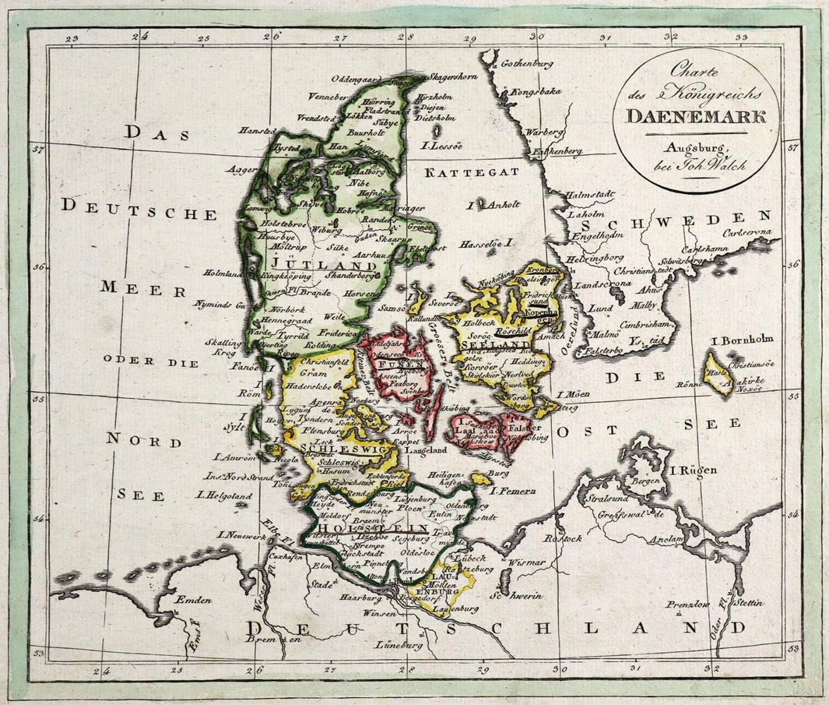 Große Abbildung Nr.2: 127-2947 Drei Kupferstichkarten.: (Ausland, Dänemark)