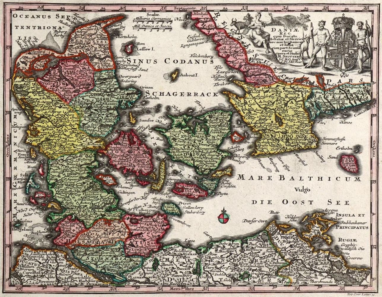 Große Abbildung Nr.3: 127-2947 Drei Kupferstichkarten.: (Ausland, Dänemark)