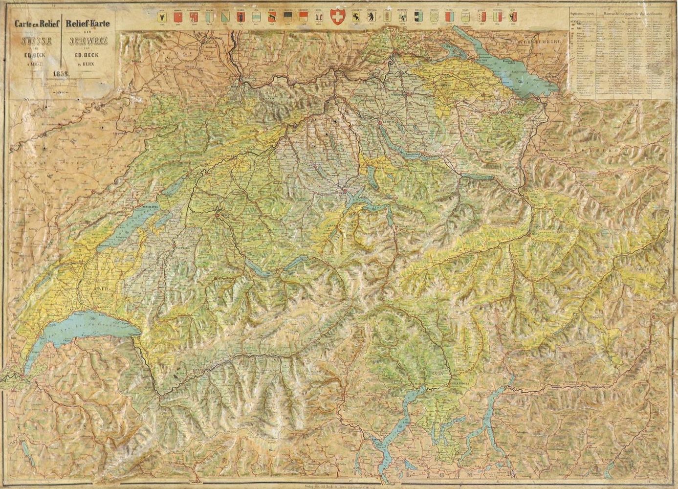 Große Abbildung Nr.1: 127-3137 Relief-Karte: (Ausland, Schweiz)