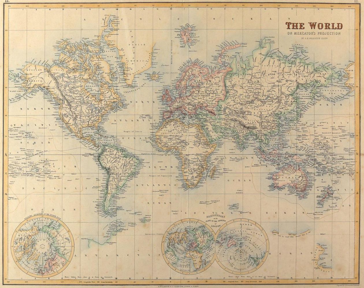 Große Abbildung Nr.1: 127-3173 Weltkarten.: (Ausland)
