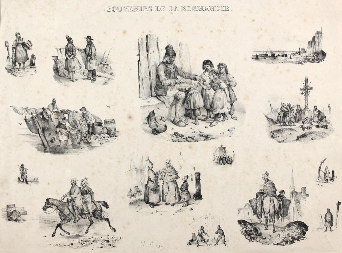 Große Abbildung Nr.1: 127-3193 Normandie.: (Künstlergraphik, Adam)