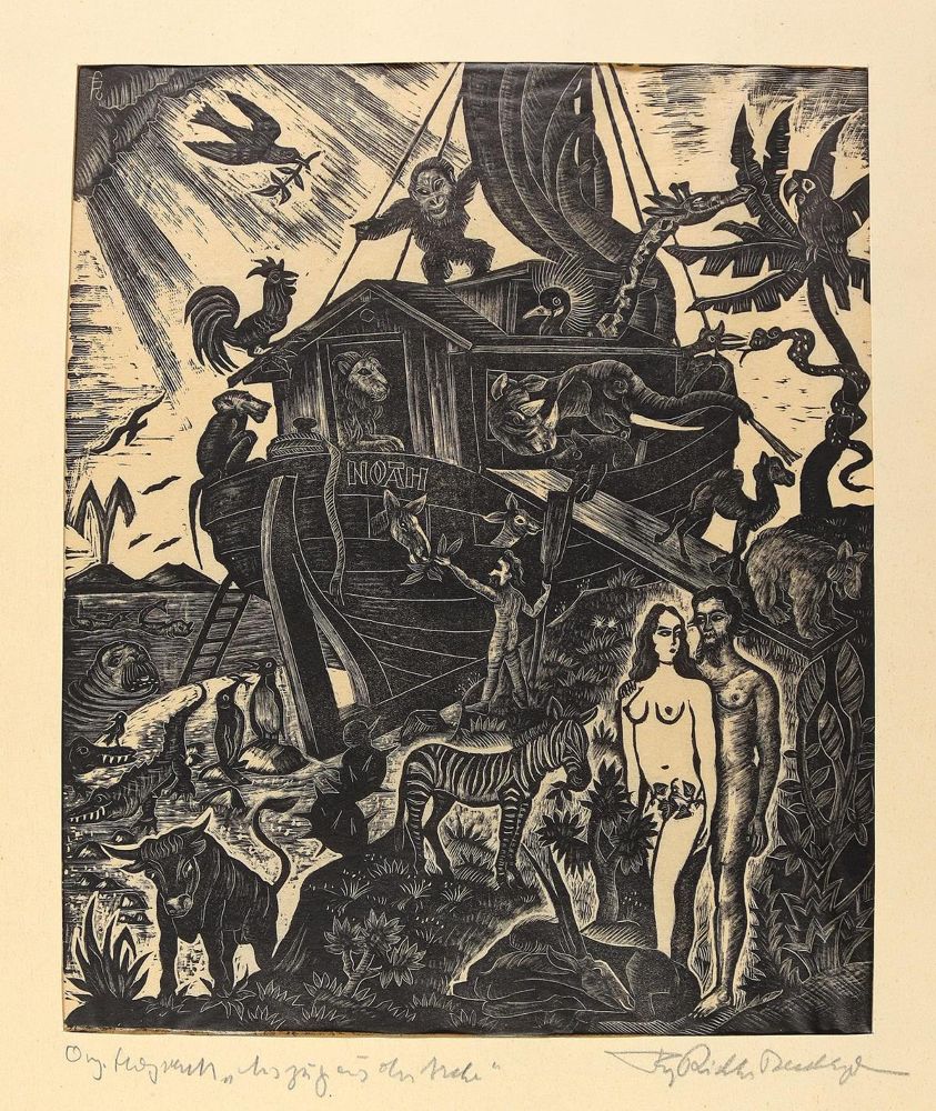 Große Abbildung Nr.1: 127-3216 Richter, Fritz: (Künstlergraphik, Arche Noah)