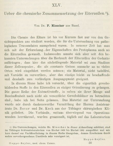 Große Abbildung Nr.1: 127-327 Miescher,F.: (Aus der Sammlung Professor Dr.Dr.Johannes Büttner Teil 1)