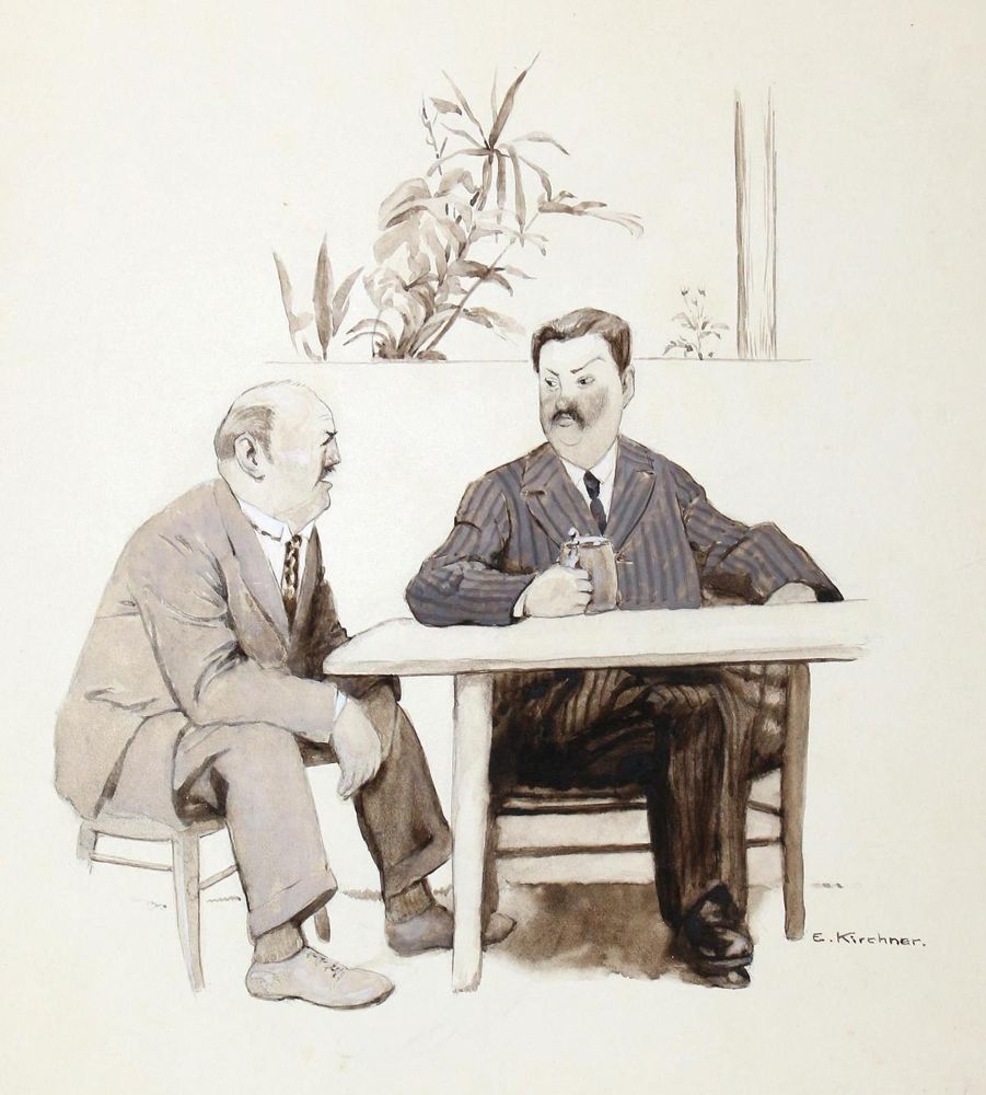 Große Abbildung Nr.1: 127-3431 Kirchner, Eugen: (Künstlergraphik, Fliegende Blätter, Vorzeichnung)
