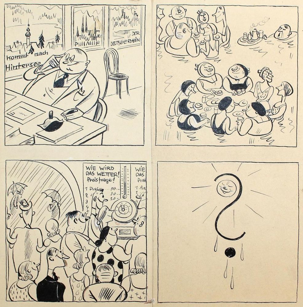 Große Abbildung Nr.1: 127-3451 Mauder, Josef: (Künstlergraphik, Fliegende Blätter, Vorzeichnung)