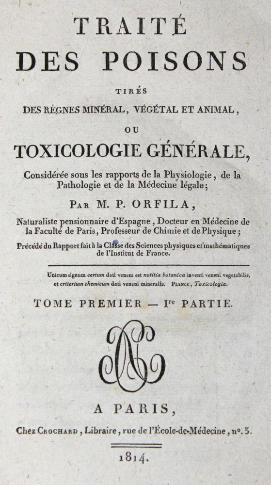 Große Abbildung Nr.1: 127-354 Orfila,M.P.: (Aus der Sammlung Professor Dr.Dr.Johannes Büttner Teil 1)