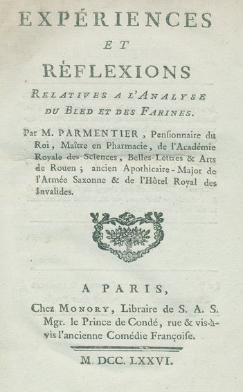 Große Abbildung Nr.1: 127-355 Parmentier,(A.A.).: (Aus der Sammlung Professor Dr.Dr.Johannes Büttner Teil 1)