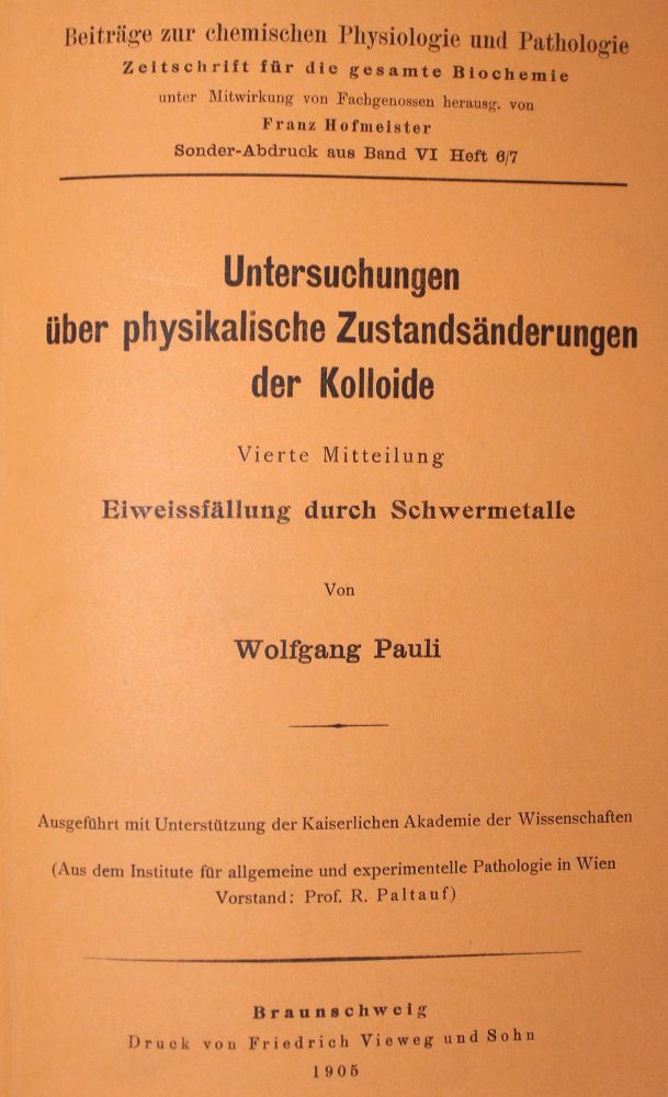 Große Abbildung Nr.1: 127-359 Pauli,W.: (Aus der Sammlung Professor Dr.Dr.Johannes Büttner Teil 1)