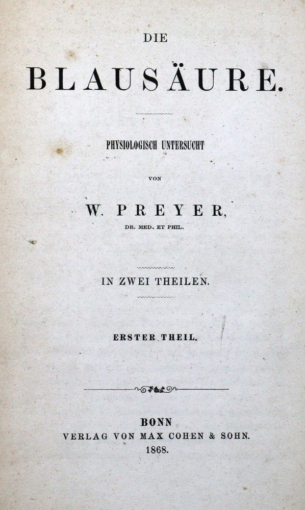 Große Abbildung Nr.1: 127-375 Preyer,W.: (Aus der Sammlung Professor Dr.Dr.Johannes Büttner Teil 1)