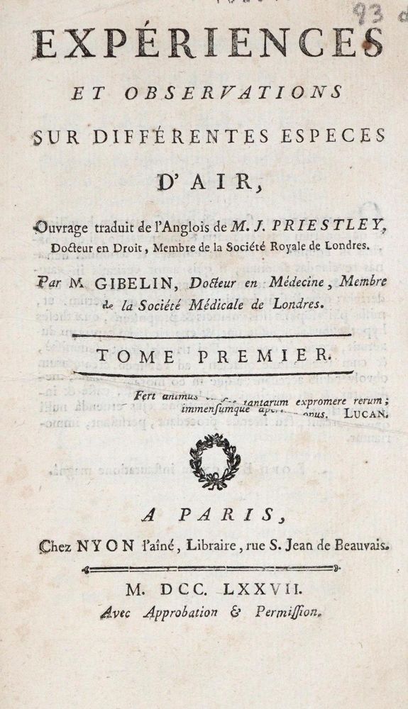 Große Abbildung Nr.1: 127-377 Priestley,J.: (Aus der Sammlung Professor Dr.Dr.Johannes Büttner Teil 1)