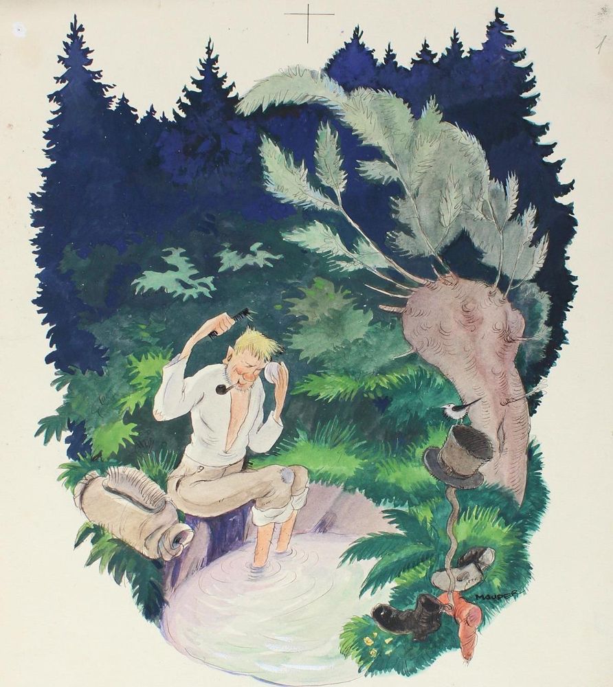 Große Abbildung Nr.1: 127-3837 Mauder, Josef: (Künstlergraphik, Meggendorfer-Blätter, Vorzeichnung)