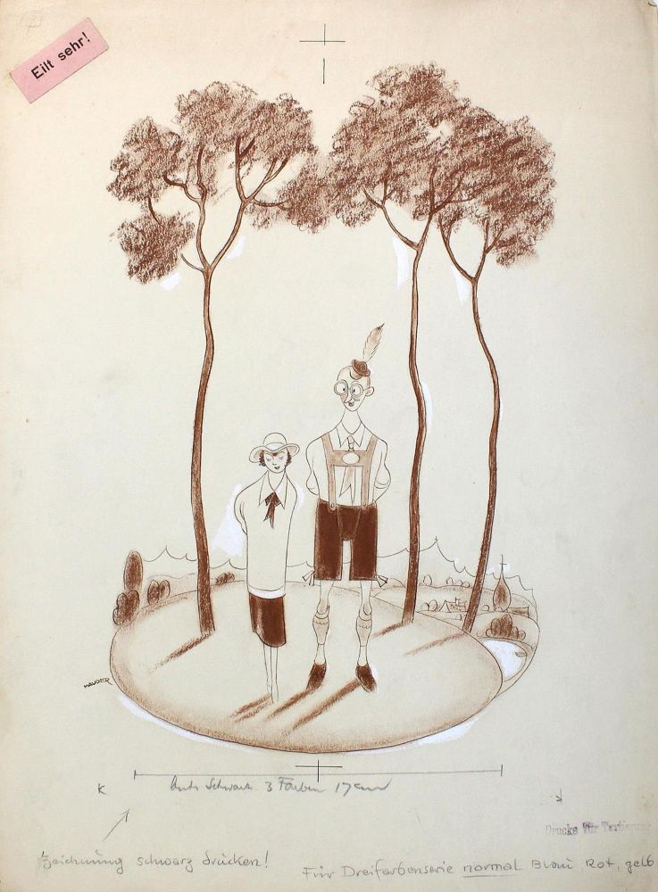 Große Abbildung Nr.1: 127-3838 Mauder, Josef: (Künstlergraphik, Meggendorfer-Blätter, Vorzeichnung)