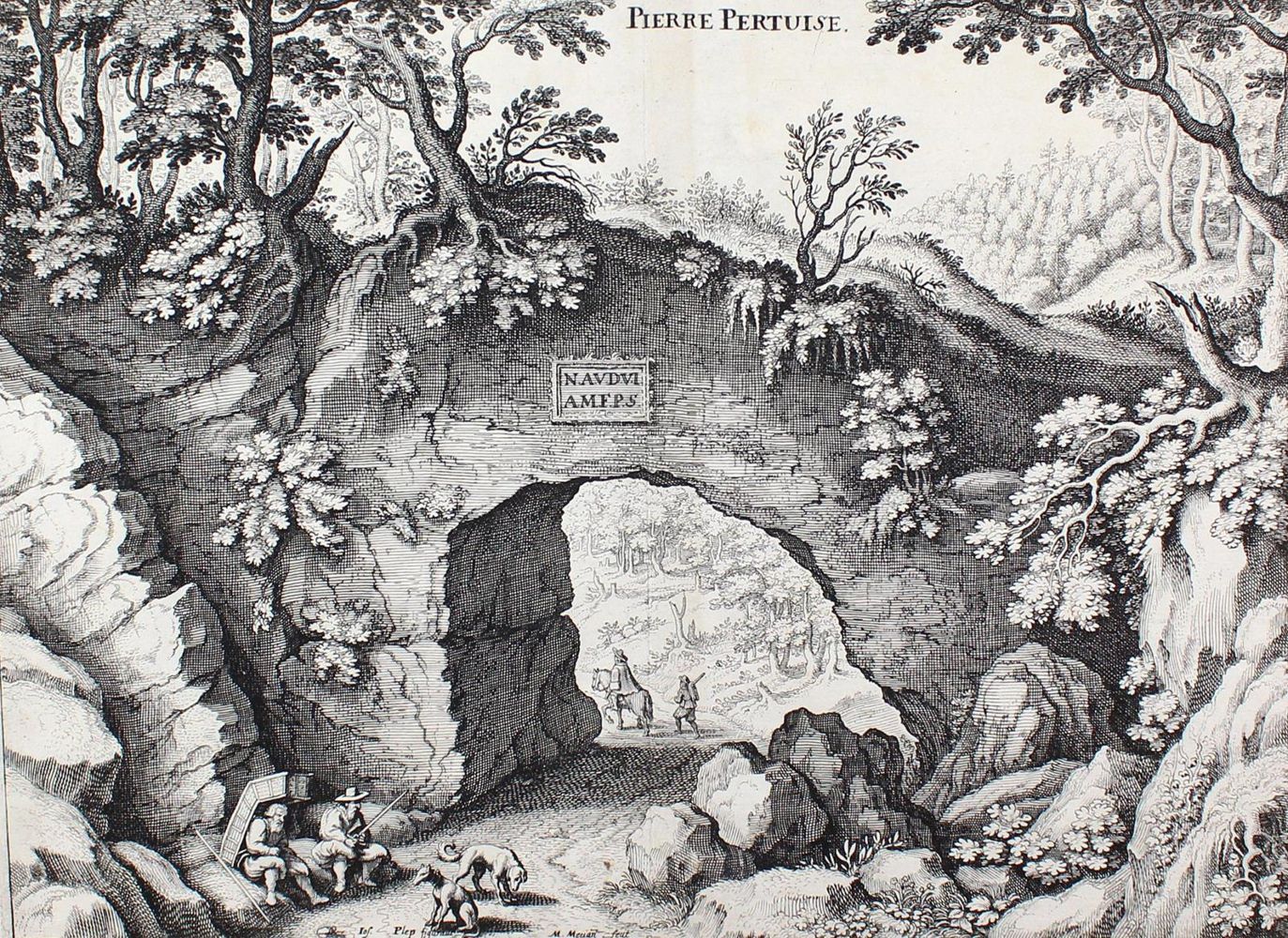 Große Abbildung Nr.1: 127-3855 Römischer Felstunnel.: (Künstlergraphik, Merian)