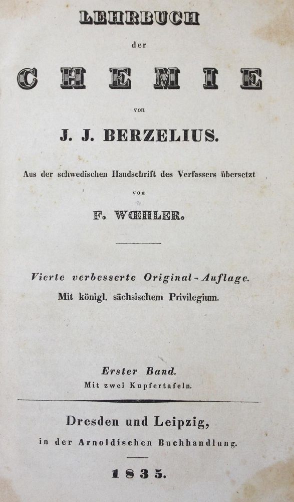 Große Abbildung Nr.1: 127-39 Berzelius,J.J.: (Aus der Sammlung Professor Dr.Dr.Johannes Büttner Teil 1)