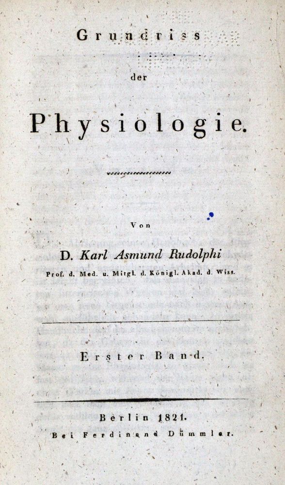 Große Abbildung Nr.1: 127-396 Rudolphi,K.A.: (Aus der Sammlung Professor Dr.Dr.Johannes Büttner Teil 1)