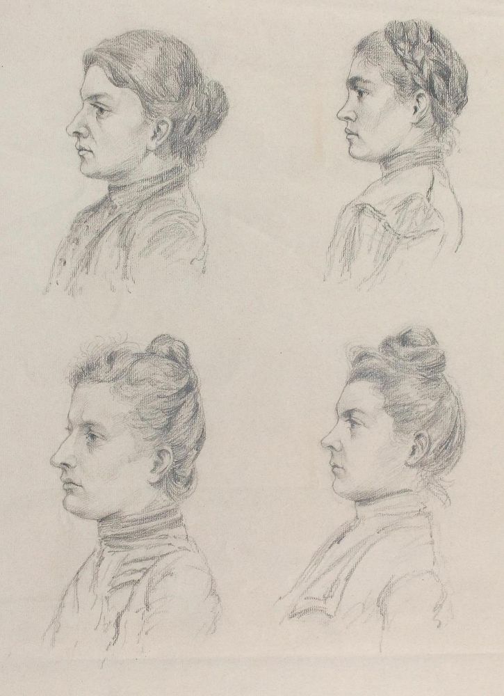 Große Abbildung Nr.1: 127-3997 Portraitstudien.: (Künstlergraphik, Portrait)