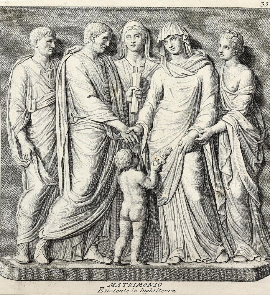 Große Abbildung Nr.1: 127-4050 Römische Hochzeitszeremonie.: (Künstlergraphik)