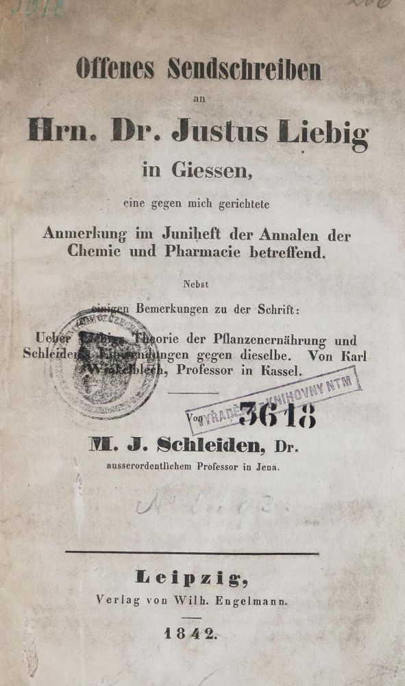 Große Abbildung Nr.1: 127-432 Schleiden,M.J.: (Aus der Sammlung Professor Dr.Dr.Johannes Büttner Teil 1)