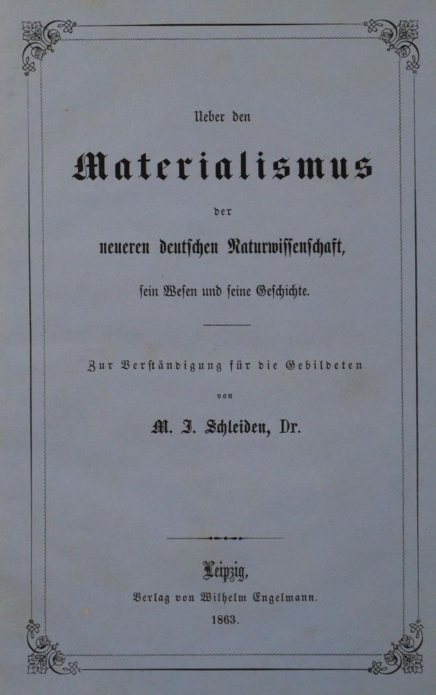 Große Abbildung Nr.1: 127-433 Schleiden,M.J.: (Aus der Sammlung Professor Dr.Dr.Johannes Büttner Teil 1)