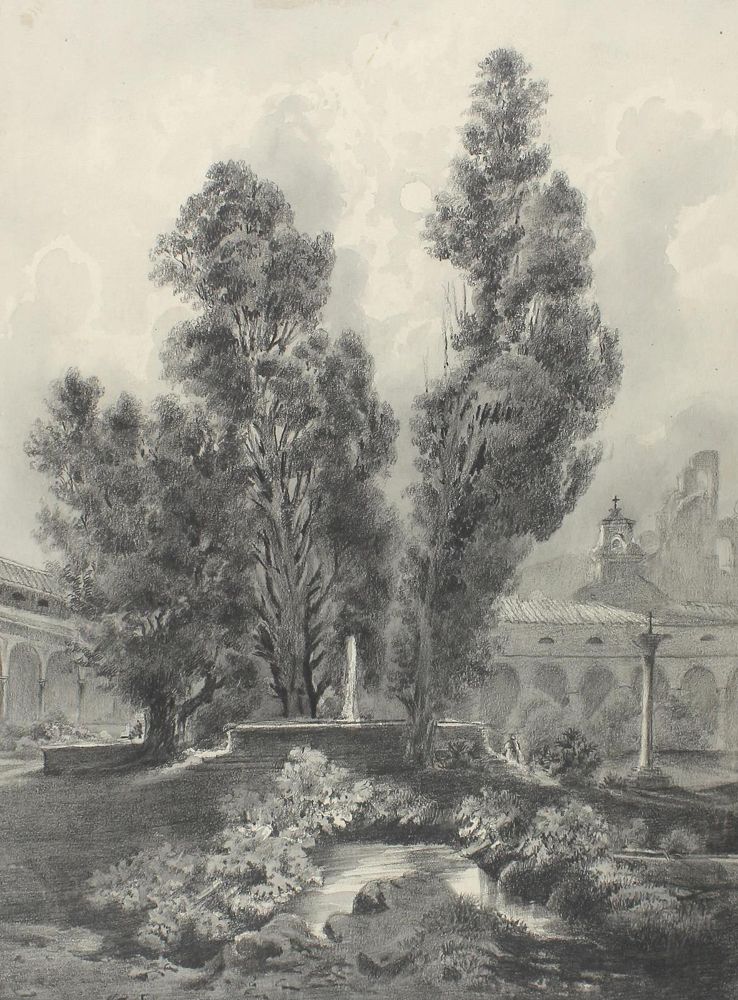 Große Abbildung Nr.1: 127-4392 Springbrunnen: (Künstlergraphik, Zeichnung)
