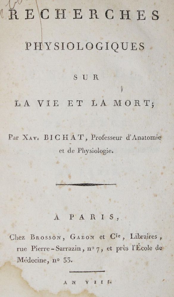 Große Abbildung Nr.1: 127-44 Bichat,X.: (Aus der Sammlung Professor Dr.Dr.Johannes Büttner Teil 1)