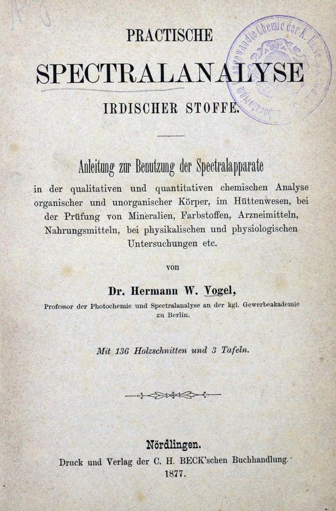 Große Abbildung Nr.1: 127-455 Spektroskopie.: (Aus der Sammlung Professor Dr.Dr.Johannes Büttner Teil 1)