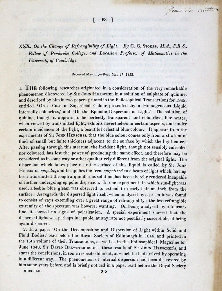 Große Abbildung Nr.2: 127-461 Stokes,G.G.: (Aus der Sammlung Professor Dr.Dr.Johannes Büttner Teil 1)