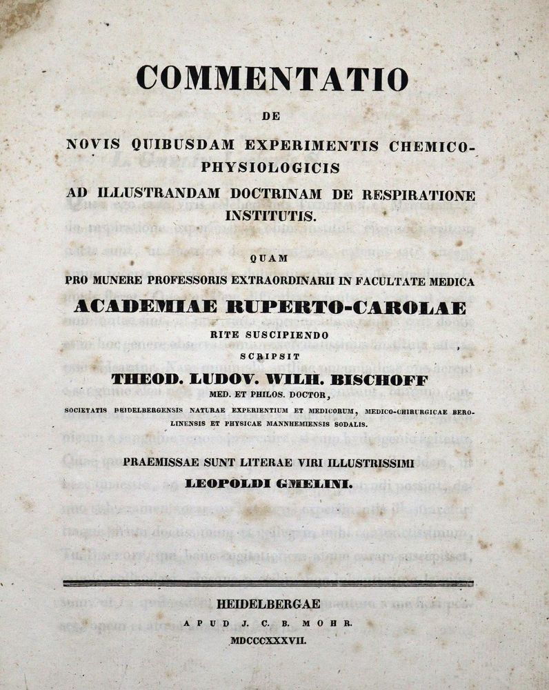 Große Abbildung Nr.1: 127-47 Bischoff,T.L.W.: (Aus der Sammlung Professor Dr.Dr.Johannes Büttner Teil 1)