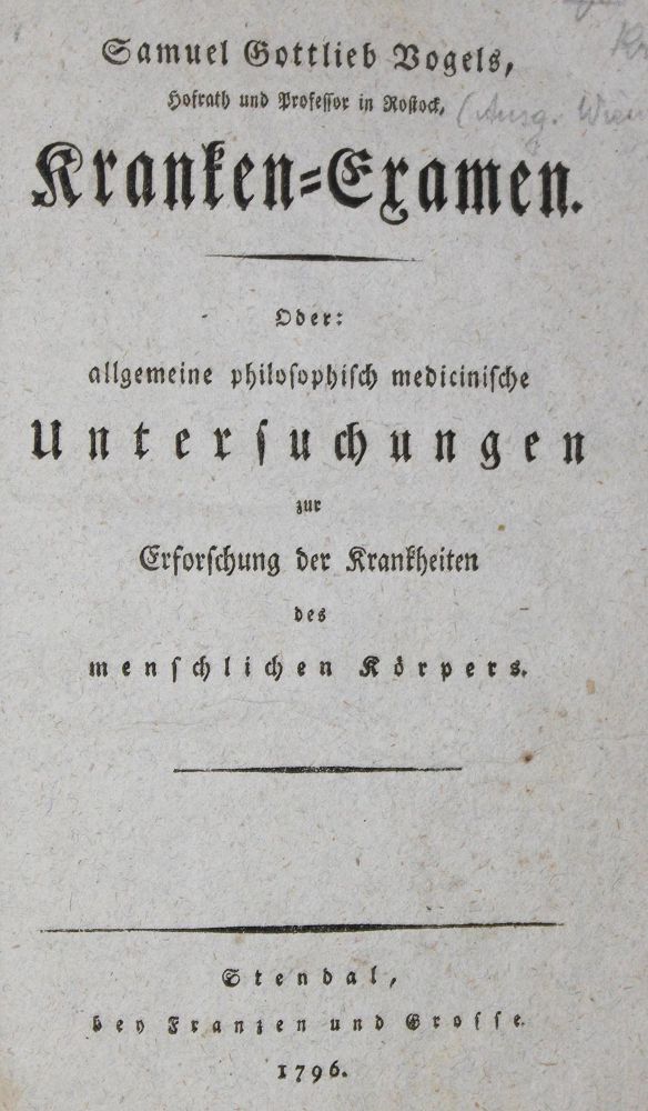 Große Abbildung Nr.1: 127-491 Vogel,S.G.: (Aus der Sammlung Professor Dr.Dr.Johannes Büttner Teil 1)