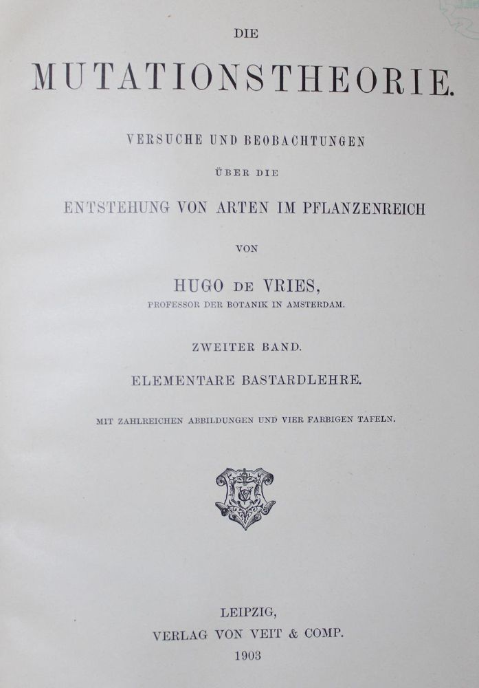 Große Abbildung Nr.1: 127-493 Vries,H.de.: (Aus der Sammlung Professor Dr.Dr.Johannes Büttner Teil 1)