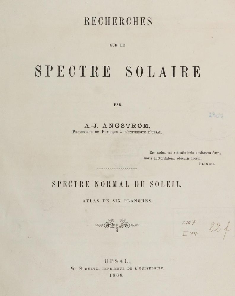 Große Abbildung Nr.2: 127-5 Angström,A.J.: (Aus der Sammlung Professor Dr.Dr.Johannes Büttner Teil 1)