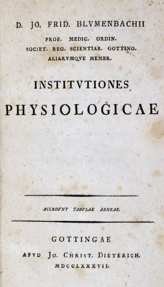 Große Abbildung Nr.1: 127-50 Blumenbach,J.F.: (Aus der Sammlung Professor Dr.Dr.Johannes Büttner Teil 1)