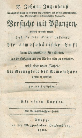 Große Abbildung Nr.1: 127-557 Ingenhousz,J.: (ZZRückgänge Sgl. Prof. Büttner Teil 1)