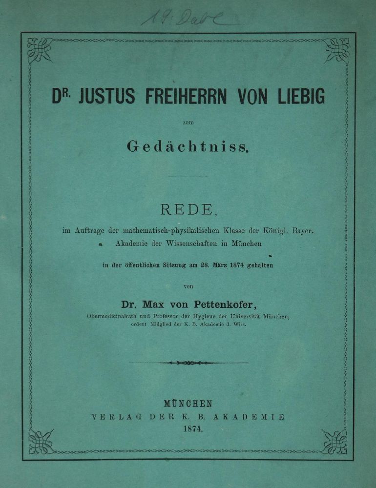 Große Abbildung Nr.1: 127-571 Liebig,J.v.: (ZZRückgänge Sgl. Prof. Büttner Teil 1, Liebig)