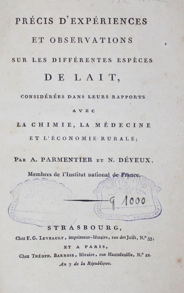 Große Abbildung Nr.1: 127-583 Parmentier,A. u. N.Deyeux.: (ZZRückgänge Sgl. Prof. Büttner Teil 1)