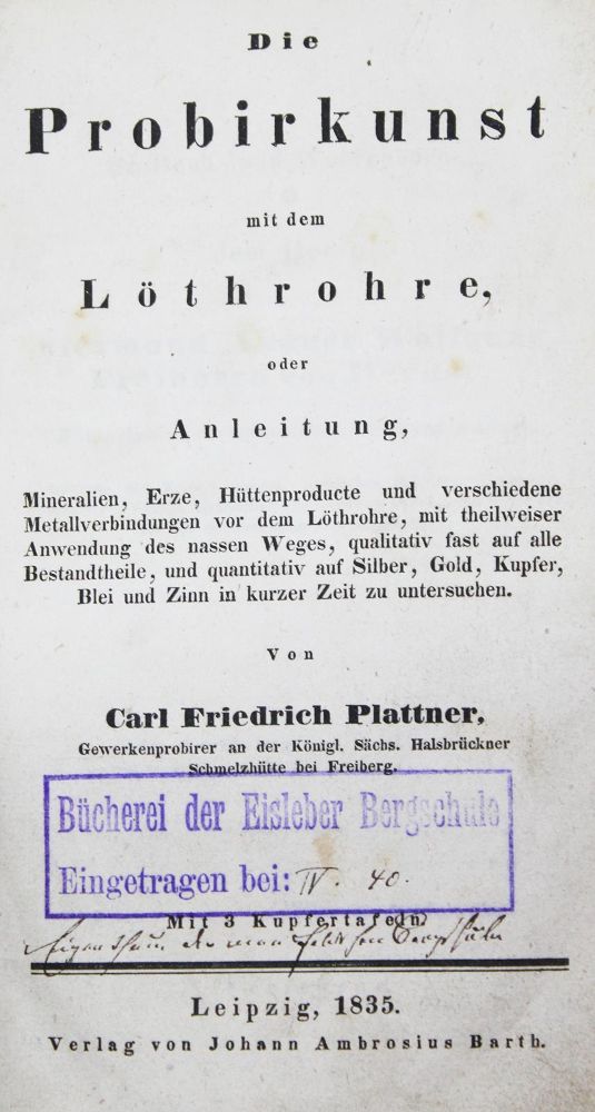 Große Abbildung Nr.1: 127-584 Plattner,C.F.: (ZZRückgänge Sgl. Prof. Büttner Teil 1)