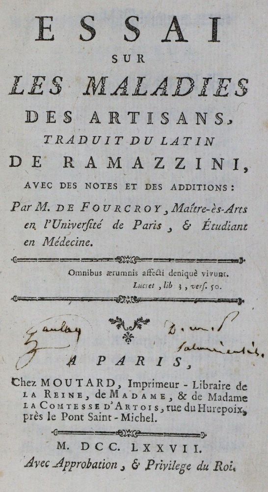 Große Abbildung Nr.1: 127-587 Ramazzini,(B.).: (ZZRückgänge Sgl. Prof. Büttner Teil 1)
