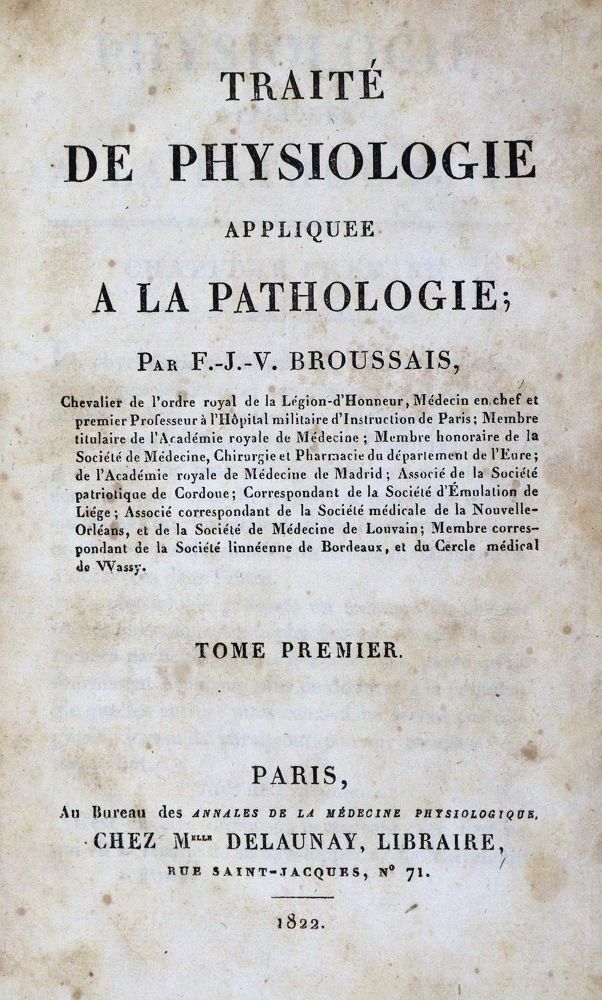 Große Abbildung Nr.1: 127-64 Broussais,F.J.V.: (Aus der Sammlung Professor Dr.Dr.Johannes Büttner Teil 1)